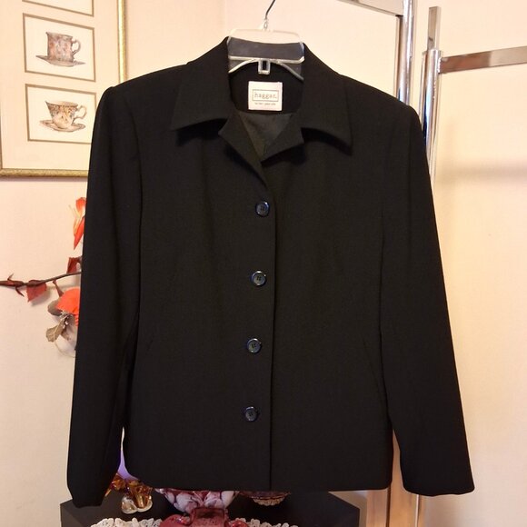 Preowned Haggar 2 Piece Lined Blazer & Pant Set Black Women Suit Jackets 10 - Picture 7 of 16